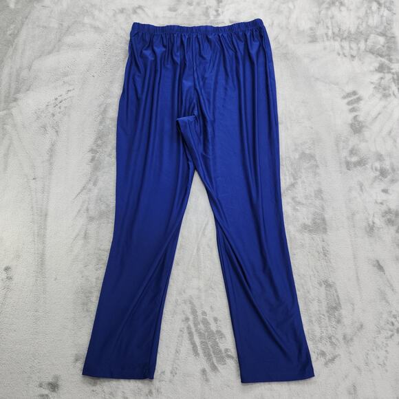 Slinky Brand Pants Womens 1X Blue Pull On High Rise Tapered Ankle Stretch Casual - Picture 2 of 9